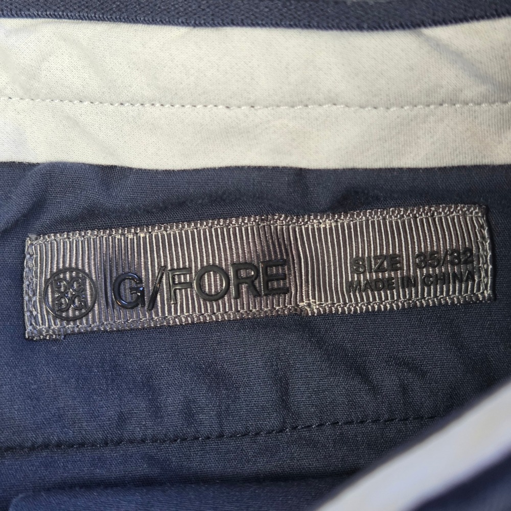 G/FORE Mens Golf Pants 35x31 Navy Blue Stretch Tech Twill Straight Flat Front - Picture 4 of 9